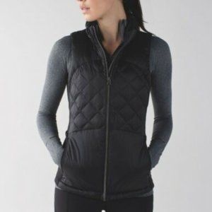 Black Lululemon Down For A Run Light Down Puffer Vest - Black Size 4
